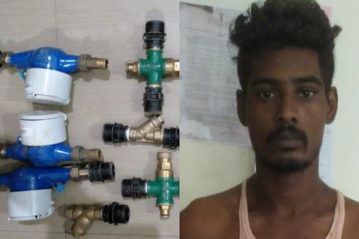 Man Caught Stealing Water Meters Of Guwahati Jal Board 6244