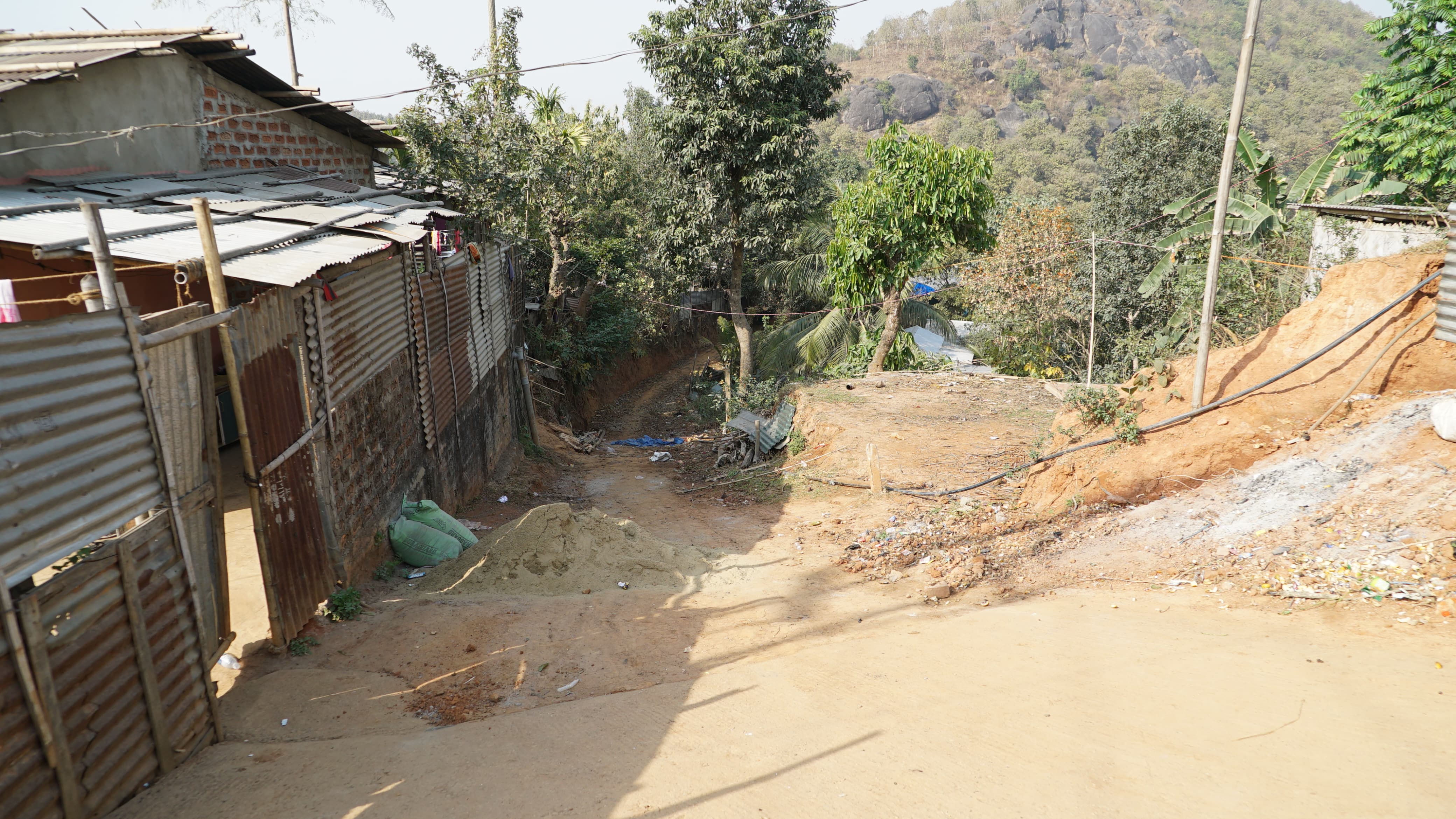 Illegal settlements in a forest of Guwahati.